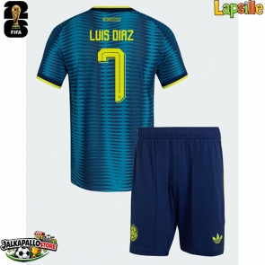 Kolumbia Luis Diaz #7 Vieraspaita Lapsille MM-kisat 2026 Lyhythihainen (+ shortsit)